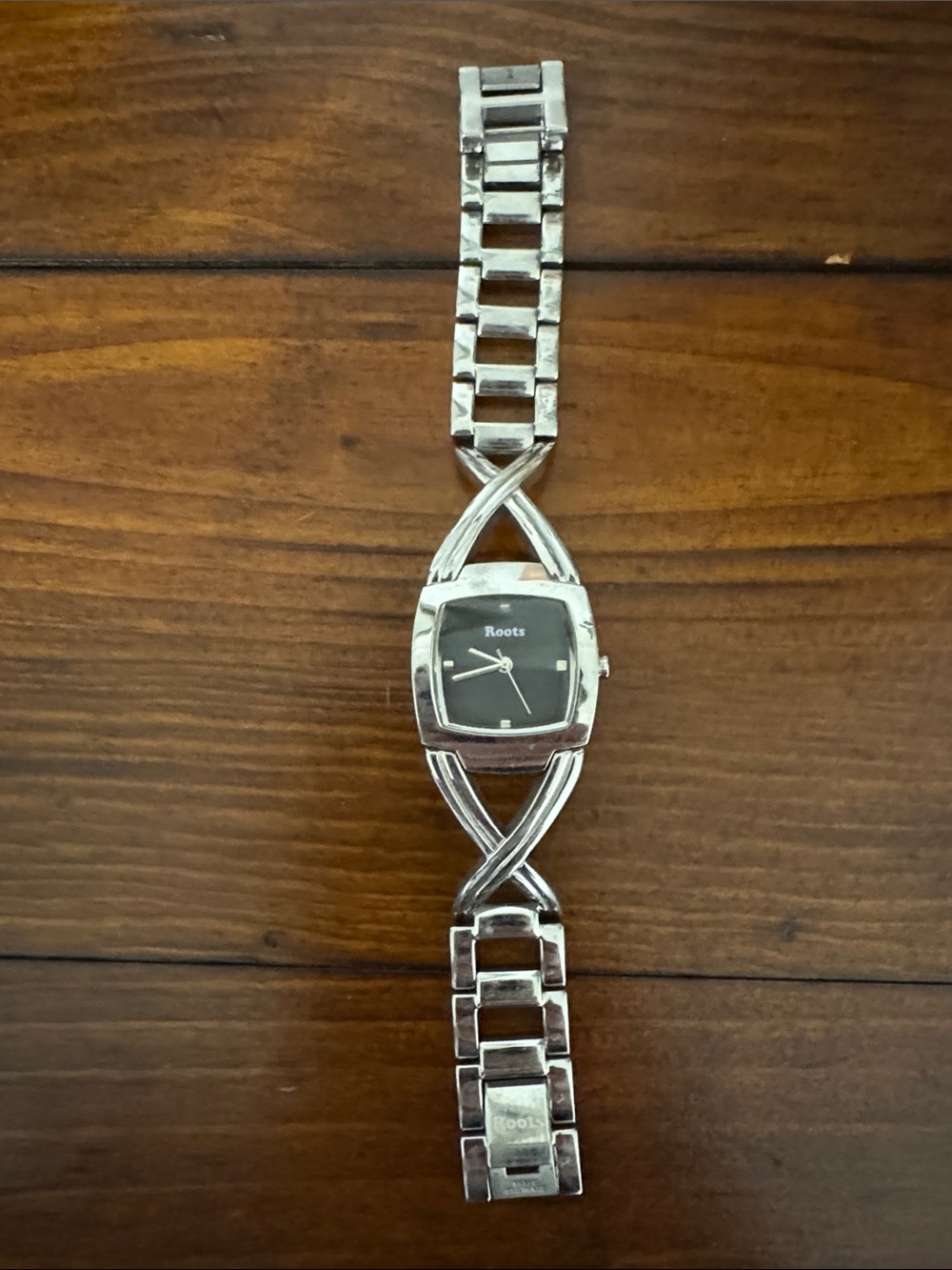 Roots Silver-Tone Women's Bracelet Watch - Black Dial